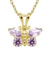 adorable teeny rope chain yellow gold heart June birthstone baby necklace